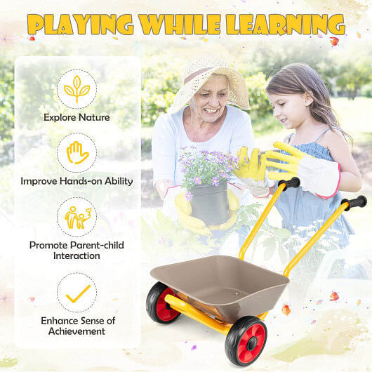 Sturdy Steel 2-Wheeler Toy Cart for Kids Ages 2 and Up