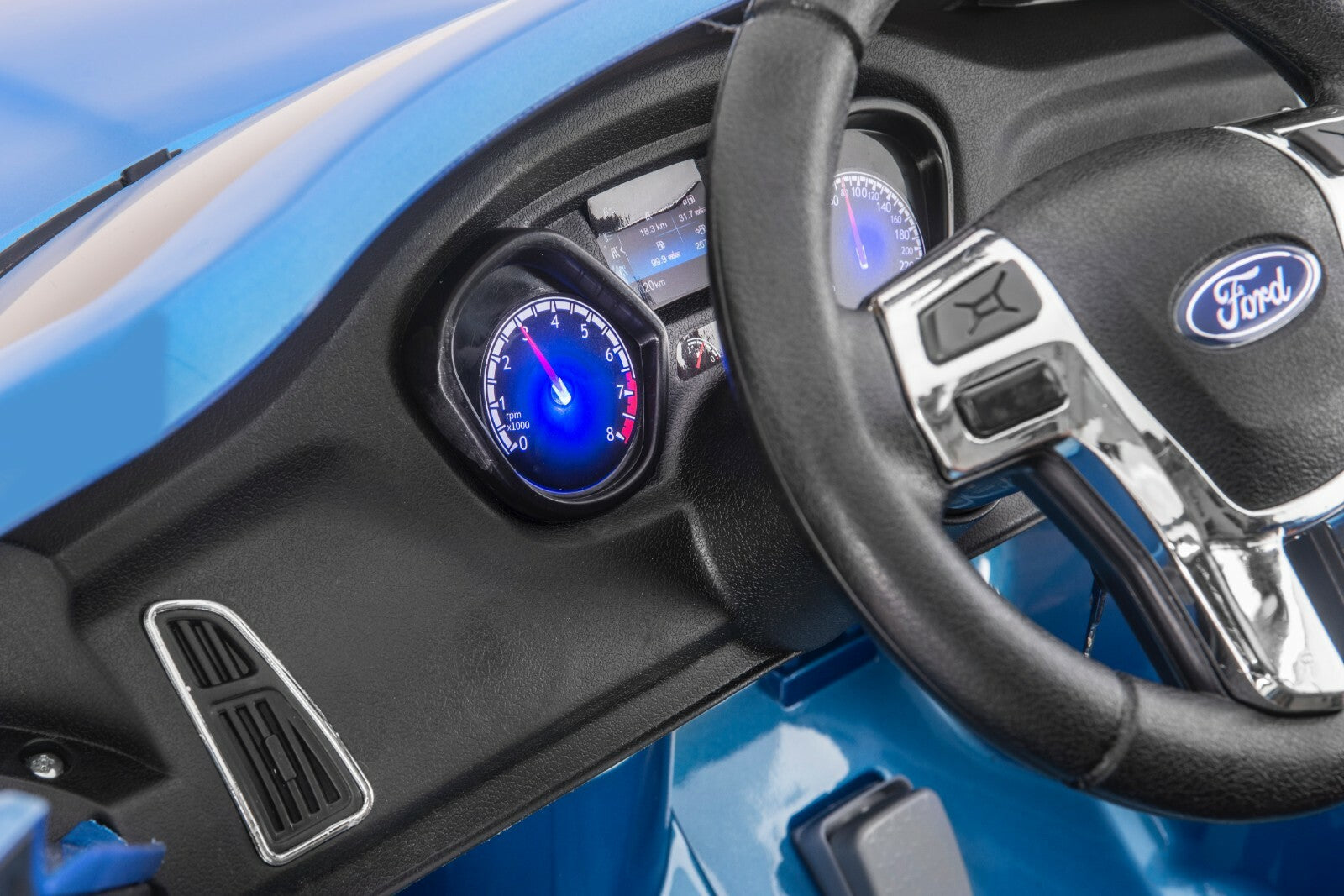 Licensed Ford Focus RS Kids Ride-On Car in Nitrous Blue