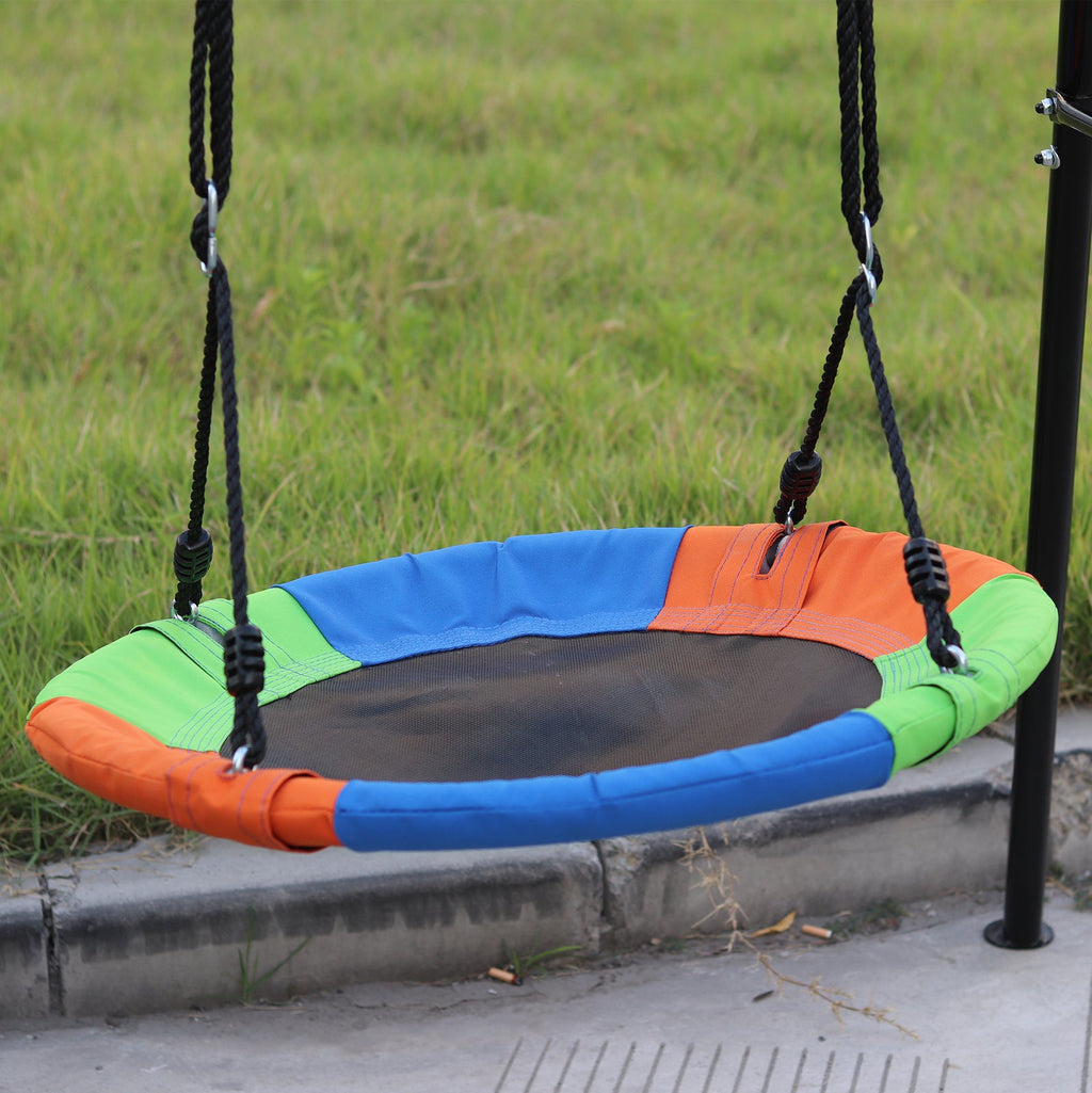 550LB Capacity Outdoor Backyard Swing Set with Slide for Kids