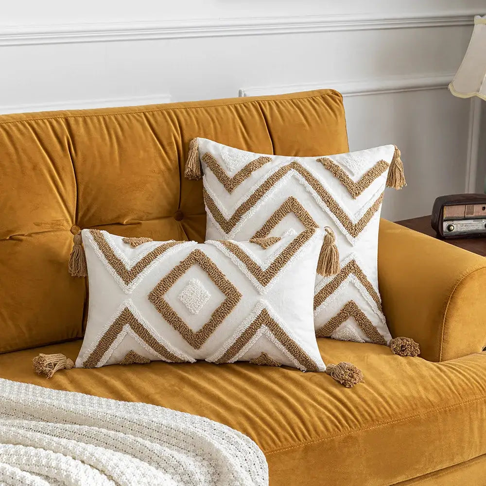 Teal & dark green boho tufted pillow covers living room decor