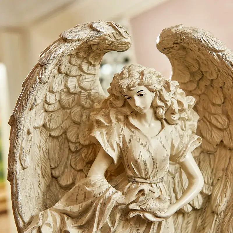 Teal & gold greek mythology prayer angel goddess statue study decor