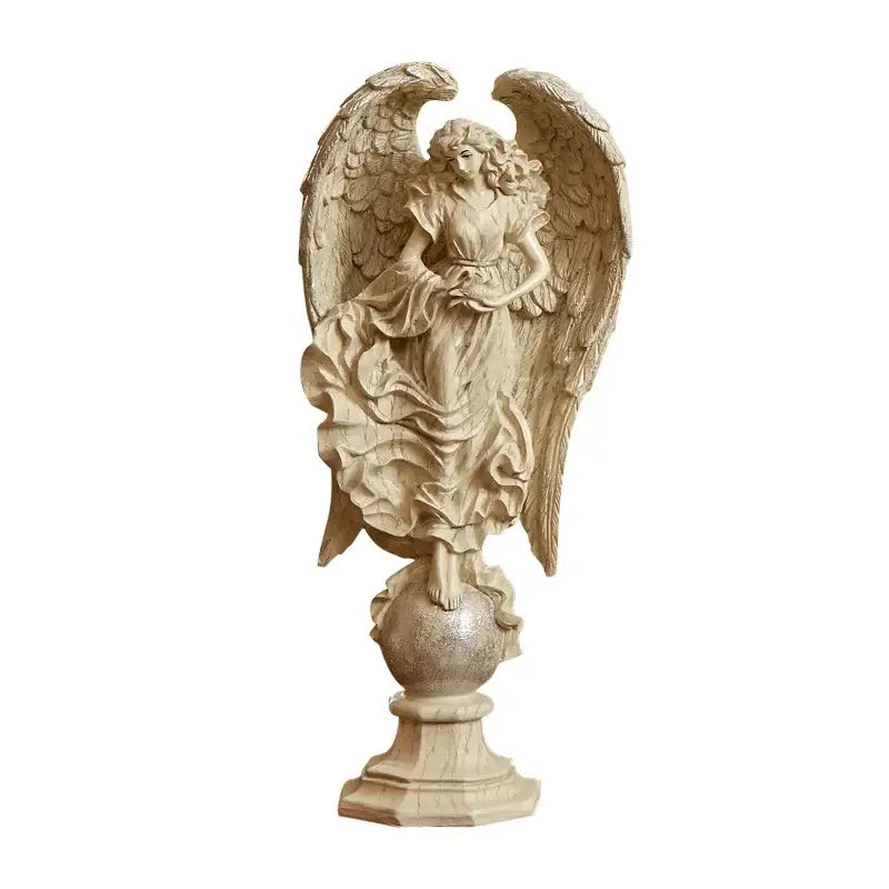 Teal & gold greek mythology prayer angel goddess statue study decor