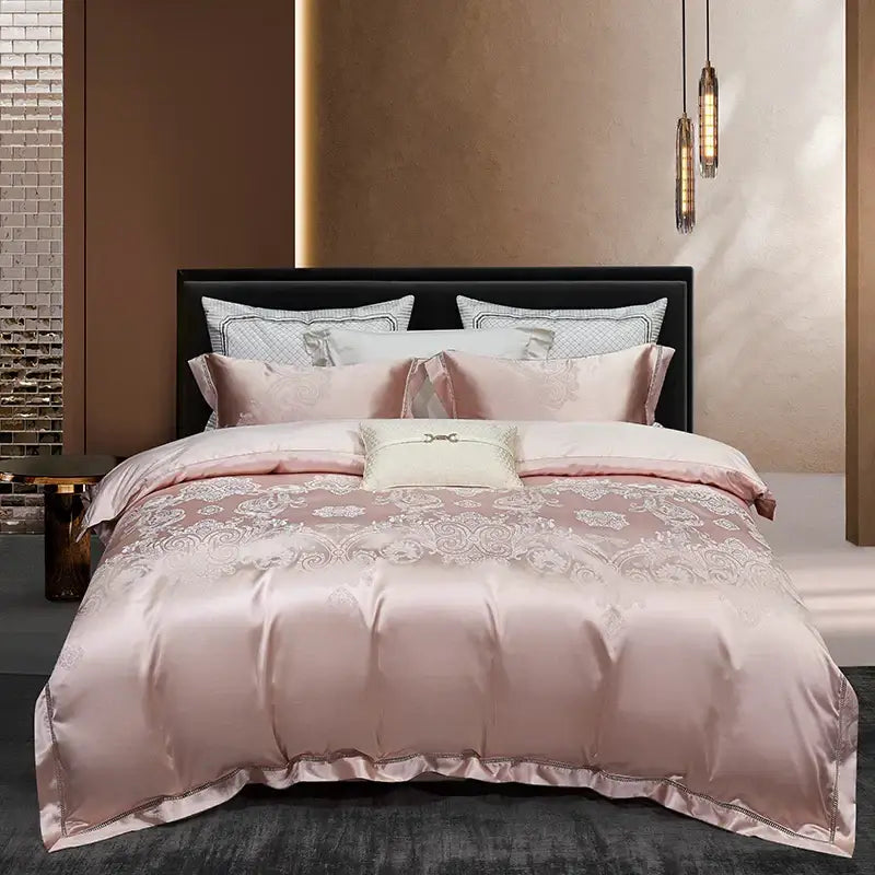 Teal & silver geometric 1000tc egyptian cotton bedding set bedroom
