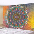 Teal & white indian mandala psychedelic tapestry bedroom wall decor