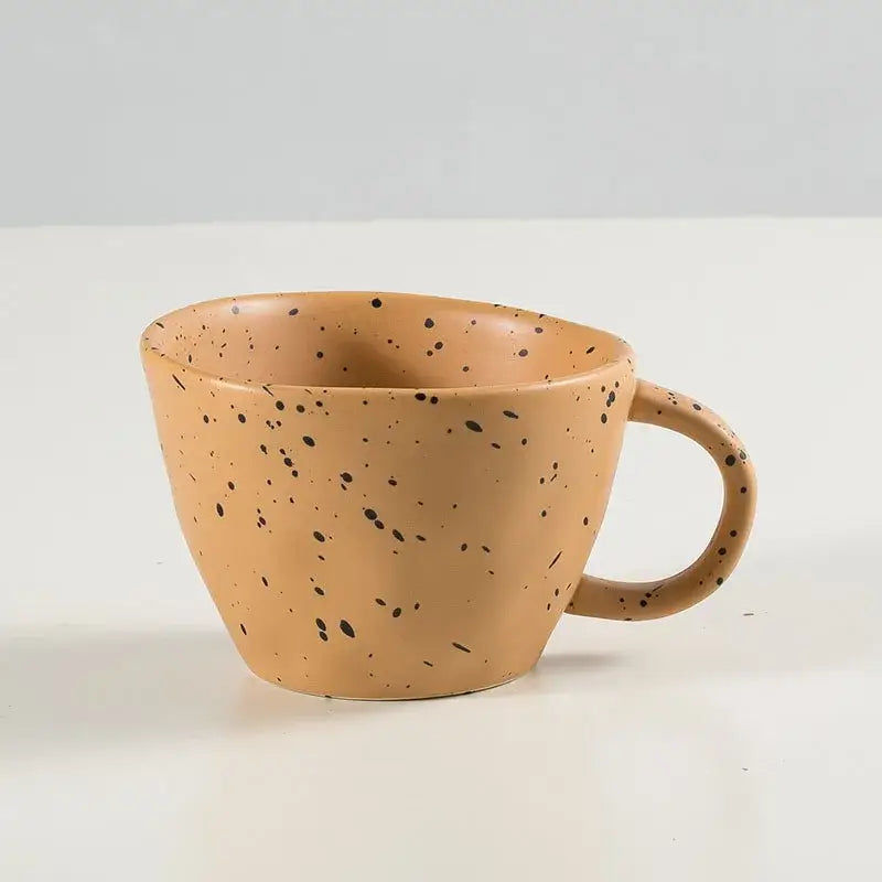 Terracotta speckled creative ceramic espresso cup set dining room