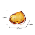 Textured amber & clear glass vase living room flower pot