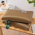 Textured brown woven cooling cervical pillow bedroom sleep health