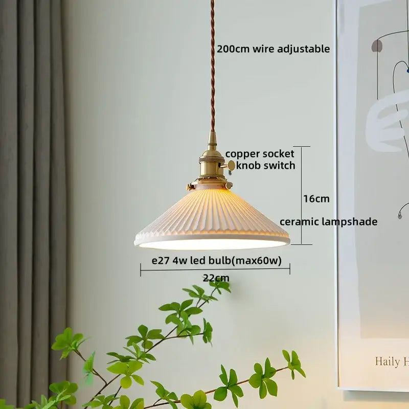 Textured clear glass led pendant light brass kitchen fixture