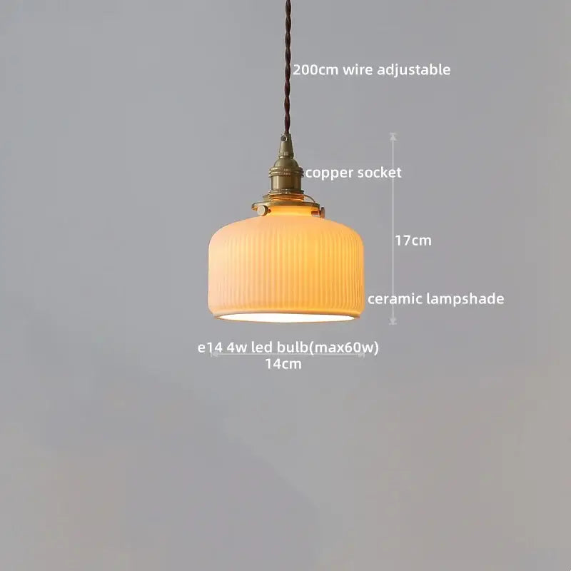Textured clear glass led pendant light brass kitchen fixture