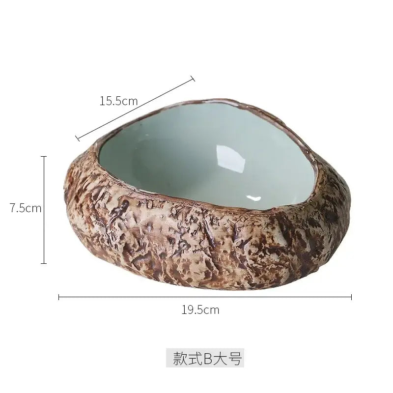 Textured earthy green decorbites ceramic dessert plate dining room