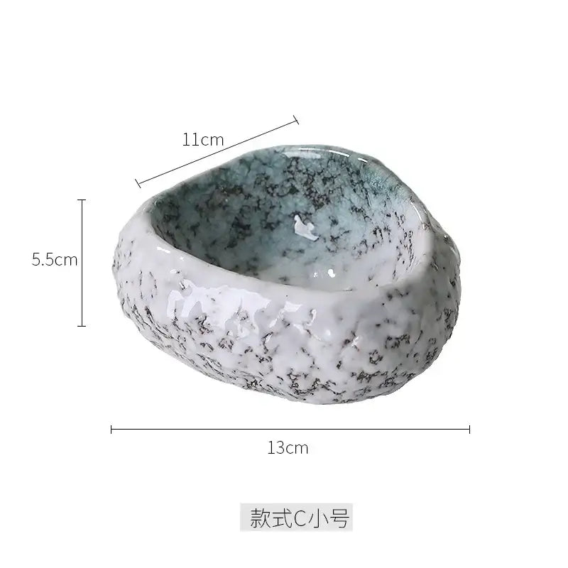 Textured earthy green decorbites ceramic dessert plate dining room