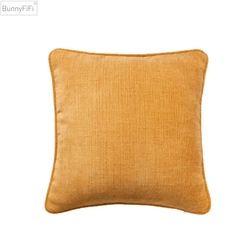 Textured earthy tones cotton linen pillow cover set living room