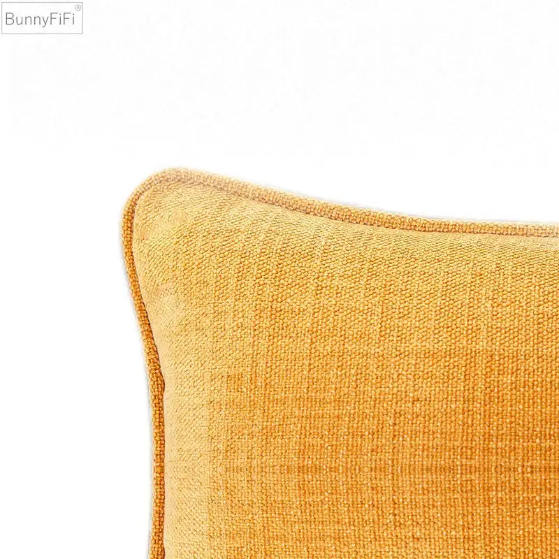 Textured earthy tones cotton linen pillow cover set living room
