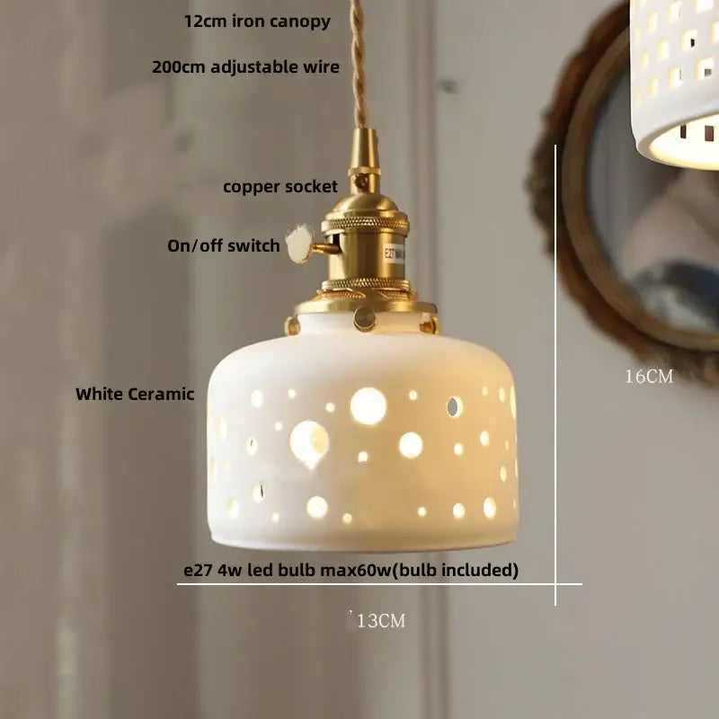 Textured frosted clear glass led pendant light kitchen hanging lamp