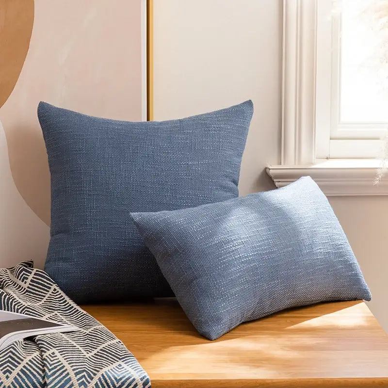 Textured linen cotton throw pillowcase for living room decor