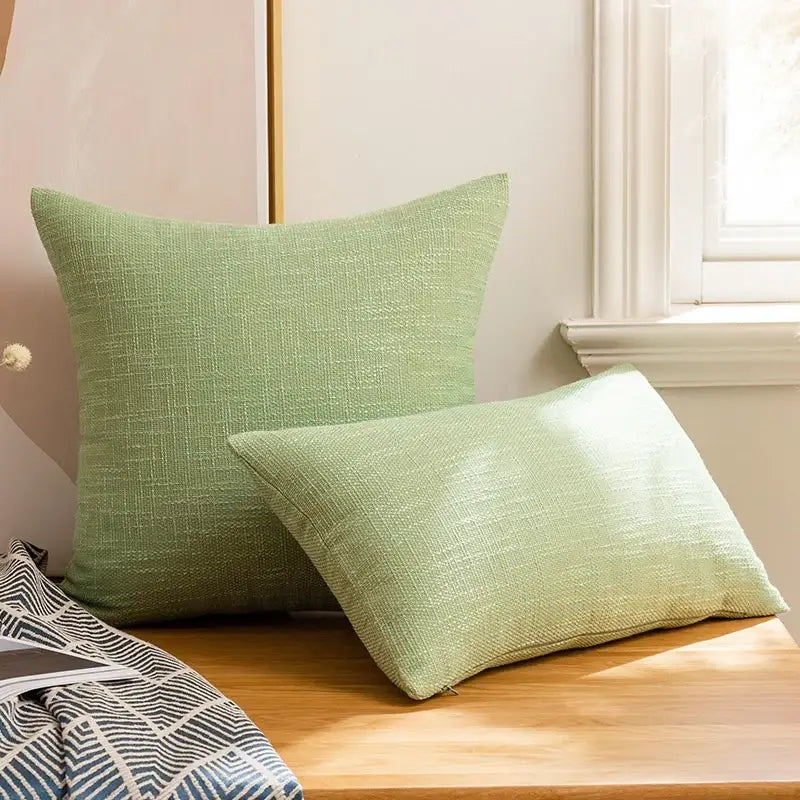 Textured linen cotton throw pillowcase for living room decor