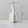 Textured white geometric decorbites ceramic vase living room decor