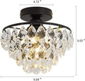 Tiered gold crystal led chandelier dining room ceiling lamp
