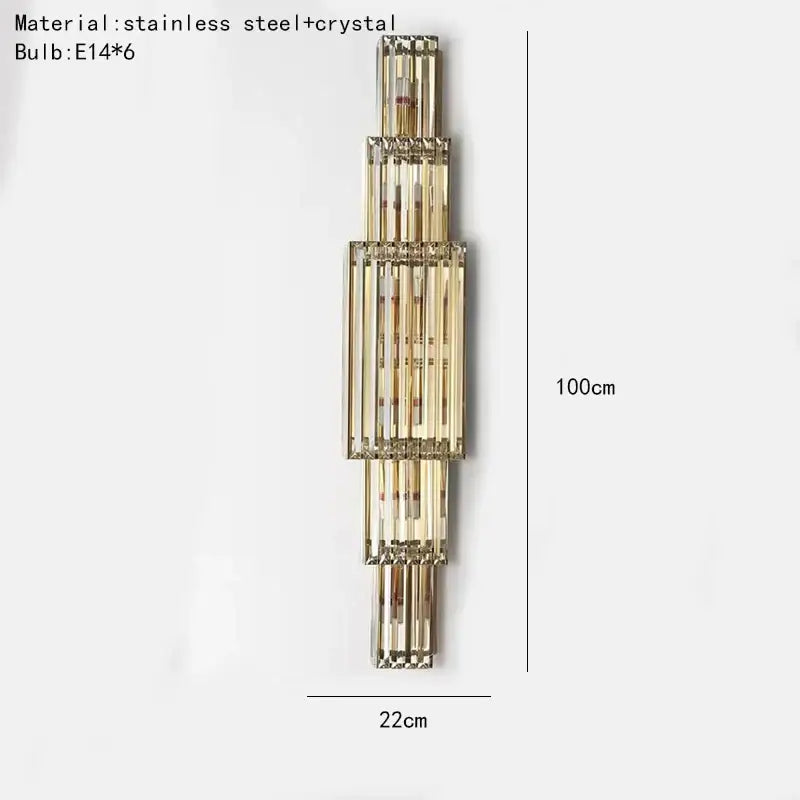 Tiered golden decorbites clear glass wall lamp dining room sconce