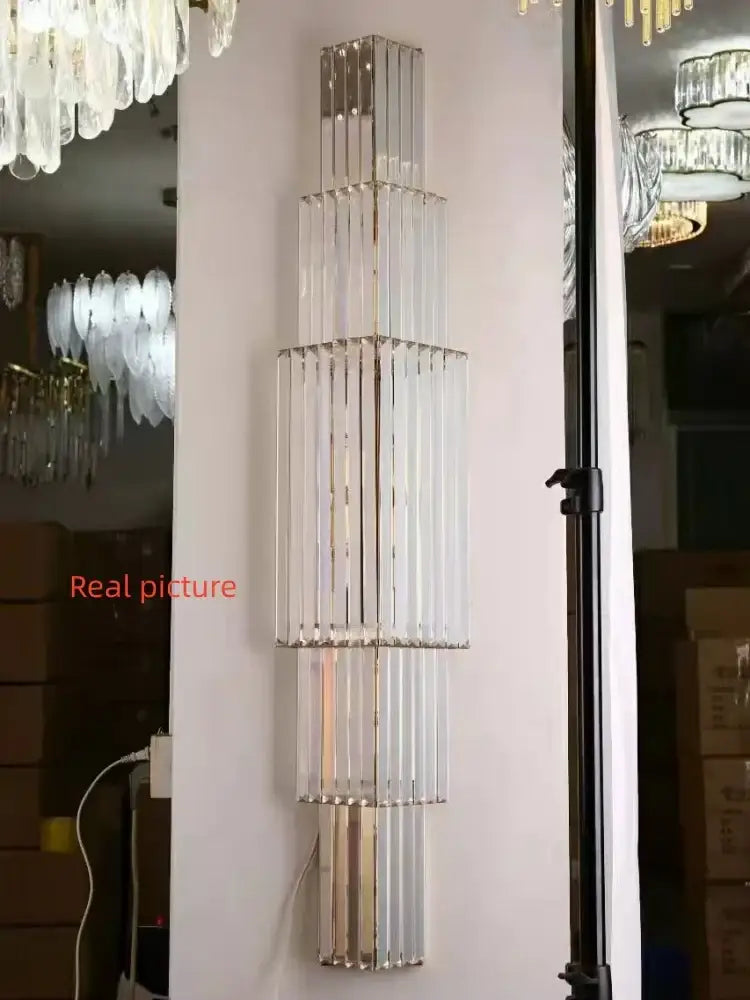 Tiered golden decorbites clear glass wall lamp dining room sconce