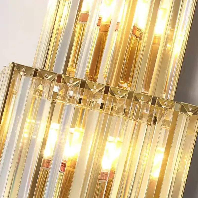 Tiered golden decorbites clear glass wall lamp dining room sconce