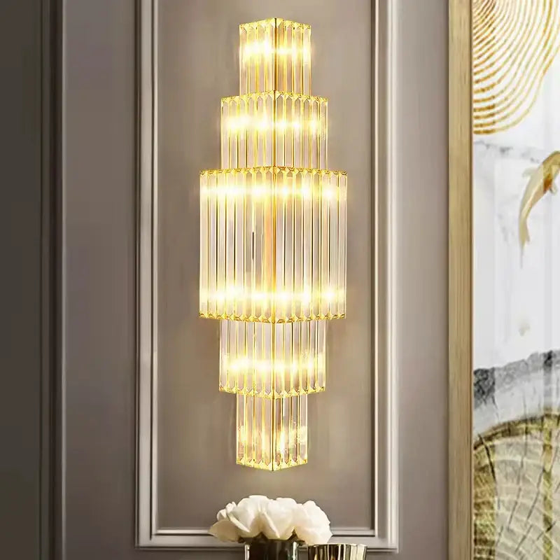 Tiered golden decorbites clear glass wall lamp dining room sconce