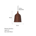 Tiered natural bamboo weaving led pendant lights for dining room