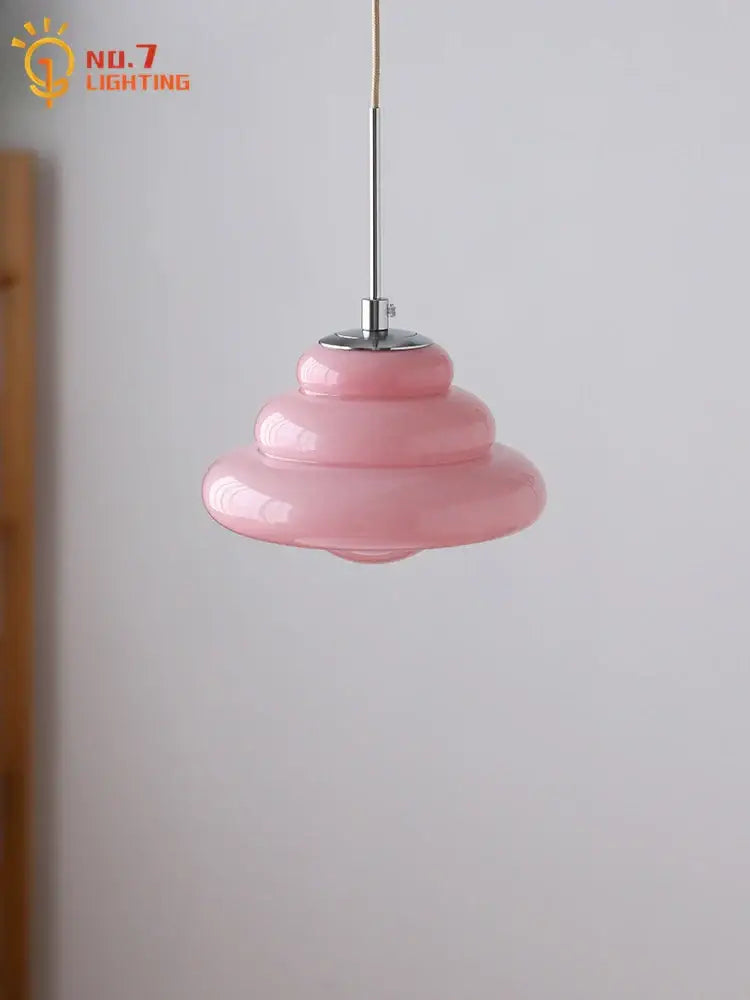Tiered orange decorbites cream glass pendant lights for kitchen