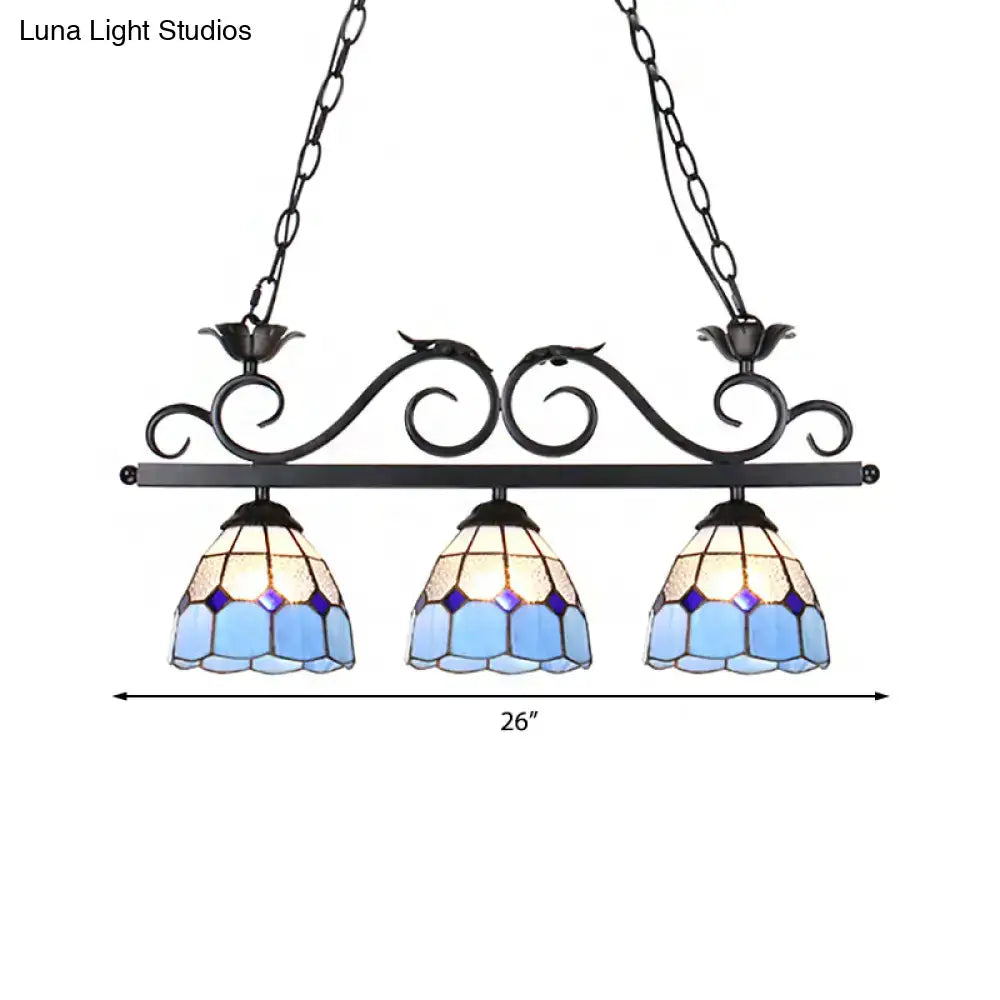 Tiffany blue & purple bird pendant light fixture – kitchen island