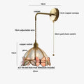 Tiffany butterfly glass wall lamp bedroom brass red led light