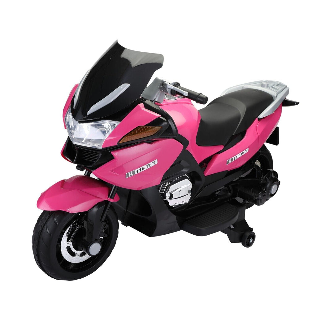 TOBBI 12V Electric Kids Ride-On Motorcycle with Training Wheels