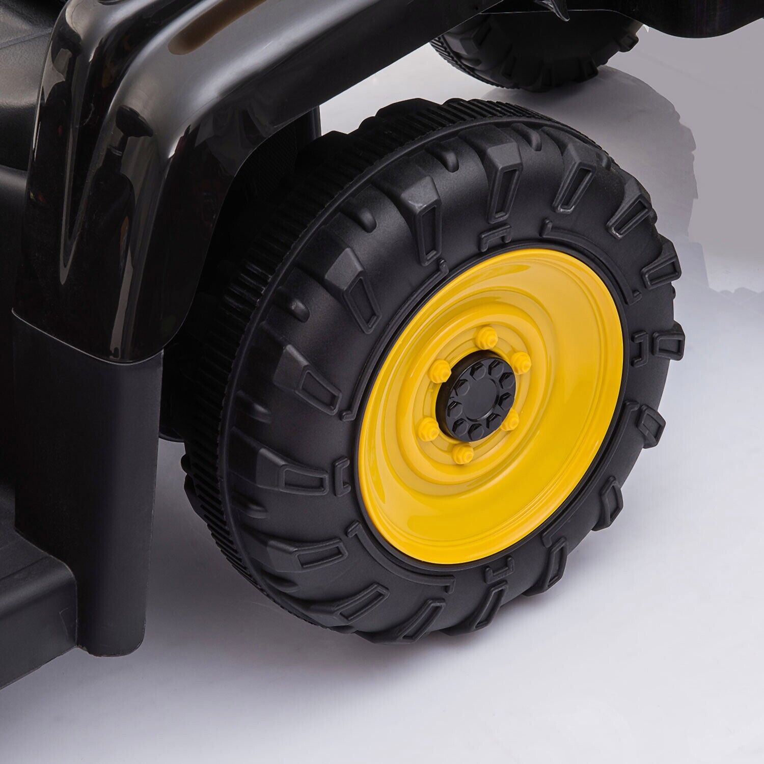 TOBBI 12V Electric Kids Ride On Tractor with Trailer and Lights
