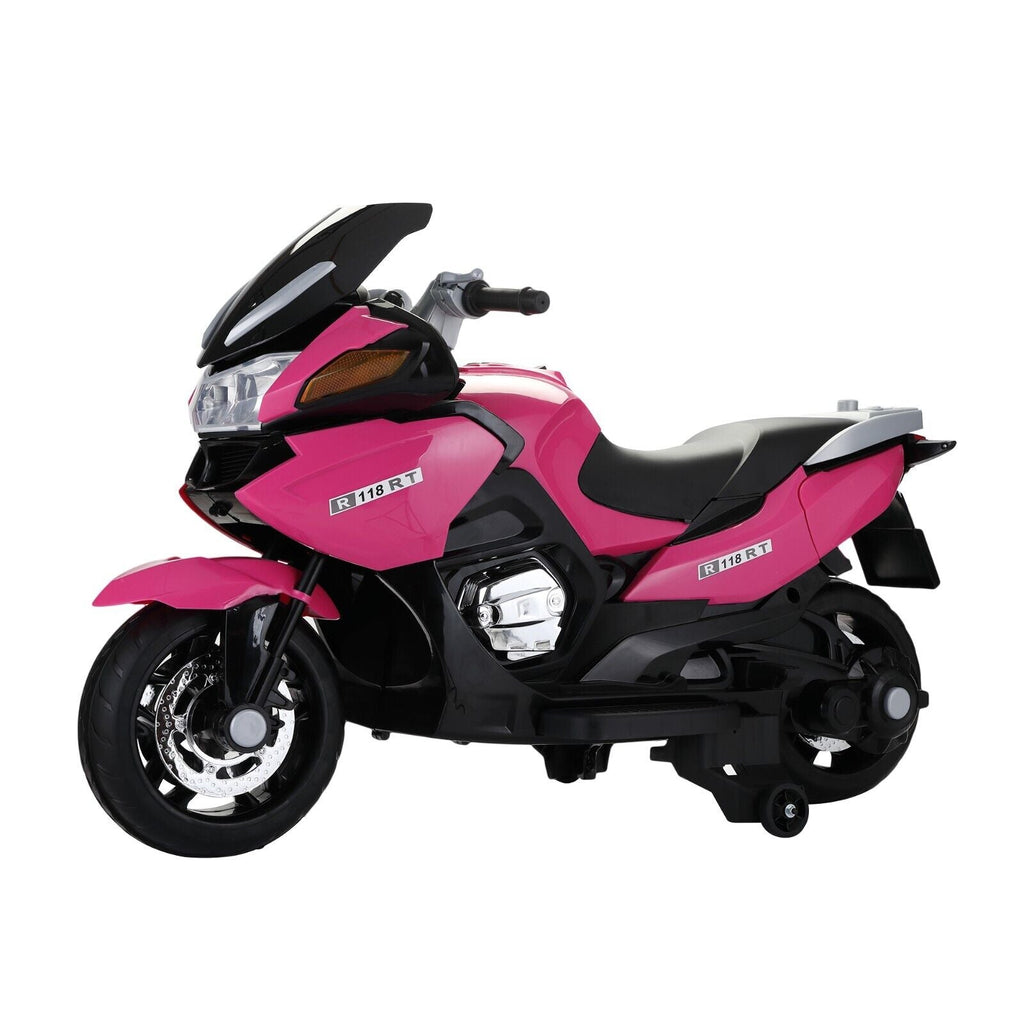 TOBBI 12V Electric Motorcycle for Kids with Training Wheels - Battery Powered Ride-On Toy