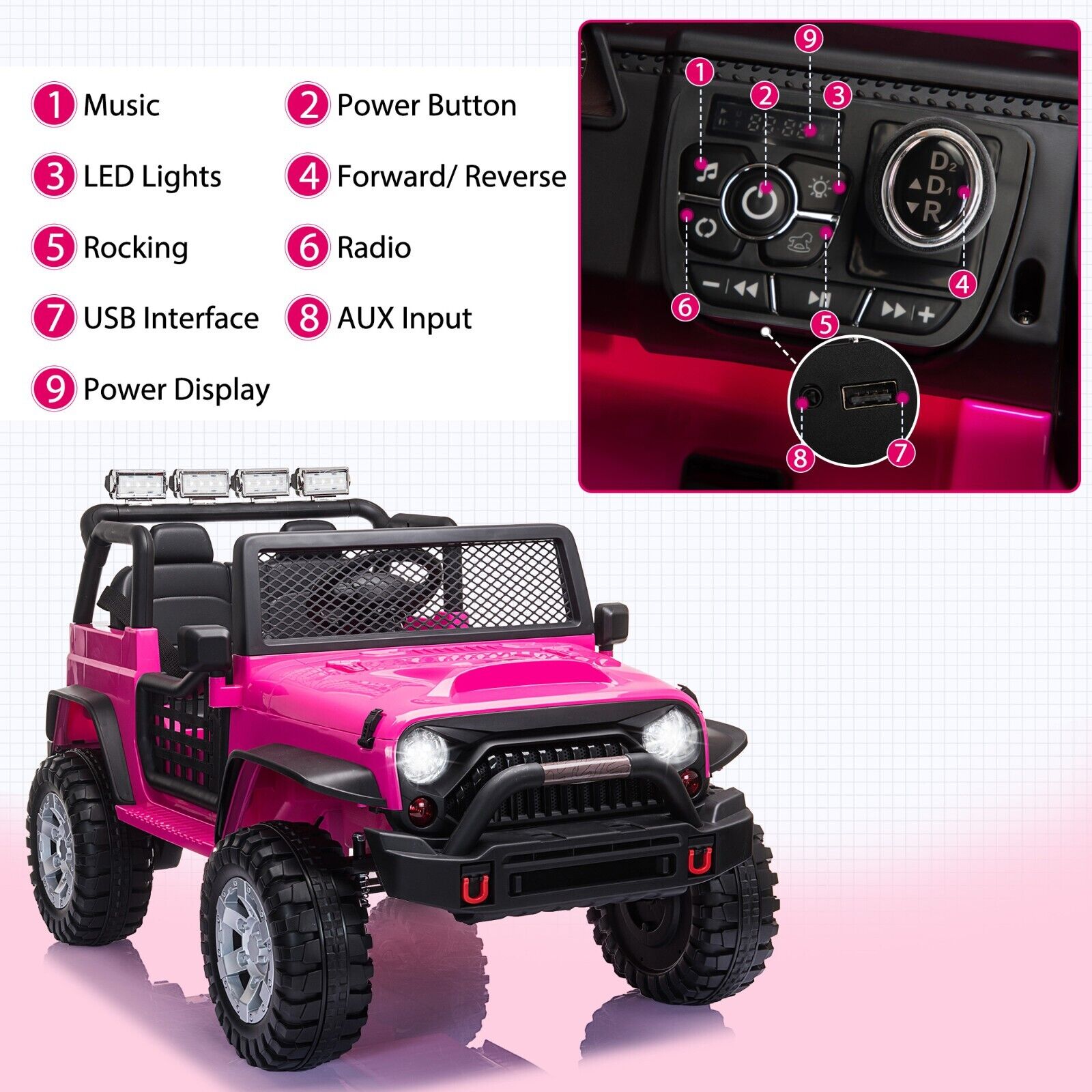 TOBBI 12V Electric Ride-On Truck for Kids with Remote Control