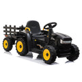TOBBI 12V Kids Battery-Powered Ride On Tractor Toy in Black (Open Box)