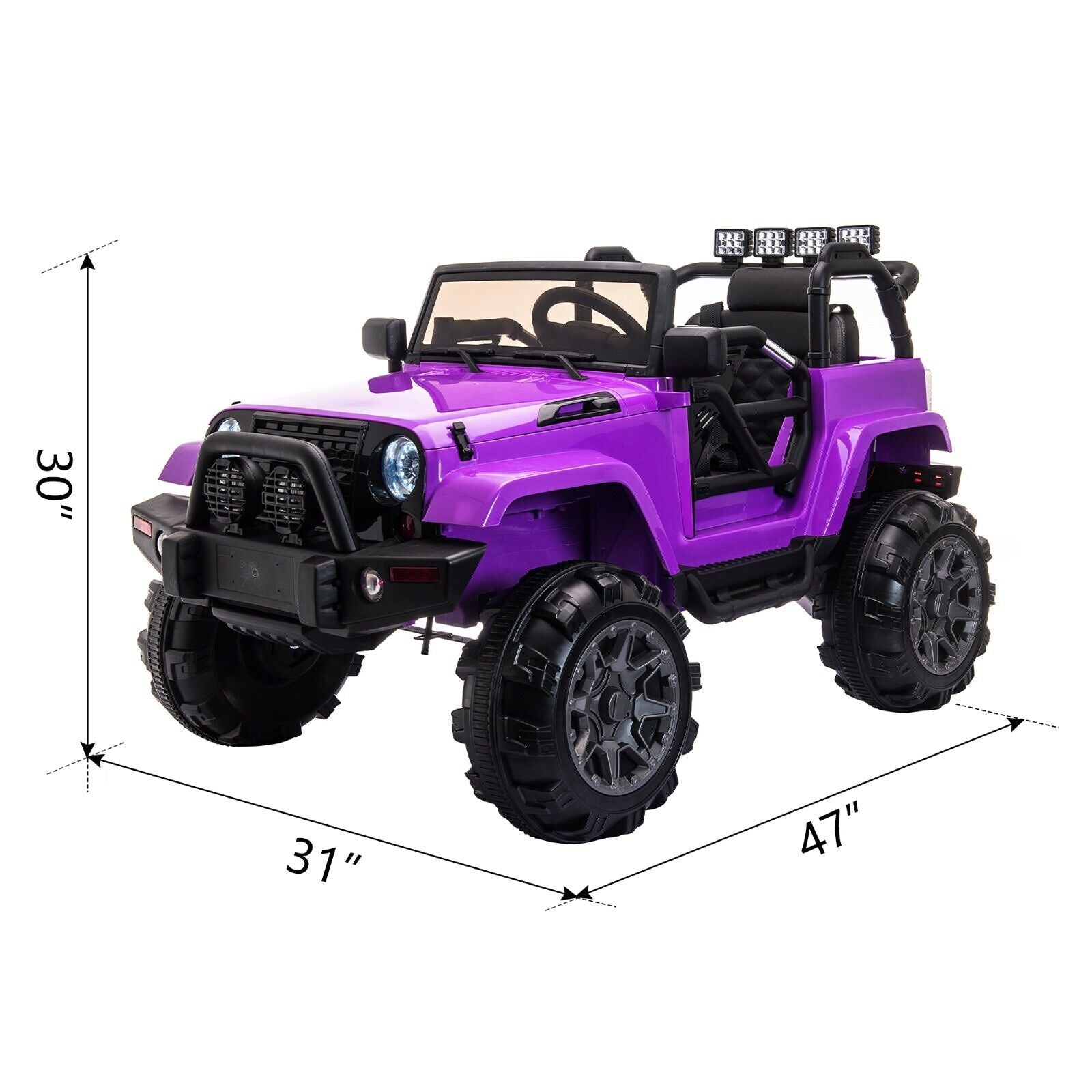 TOBBI 12V Kids Electric Truck Car with Remote Control, Music, and LED Lights