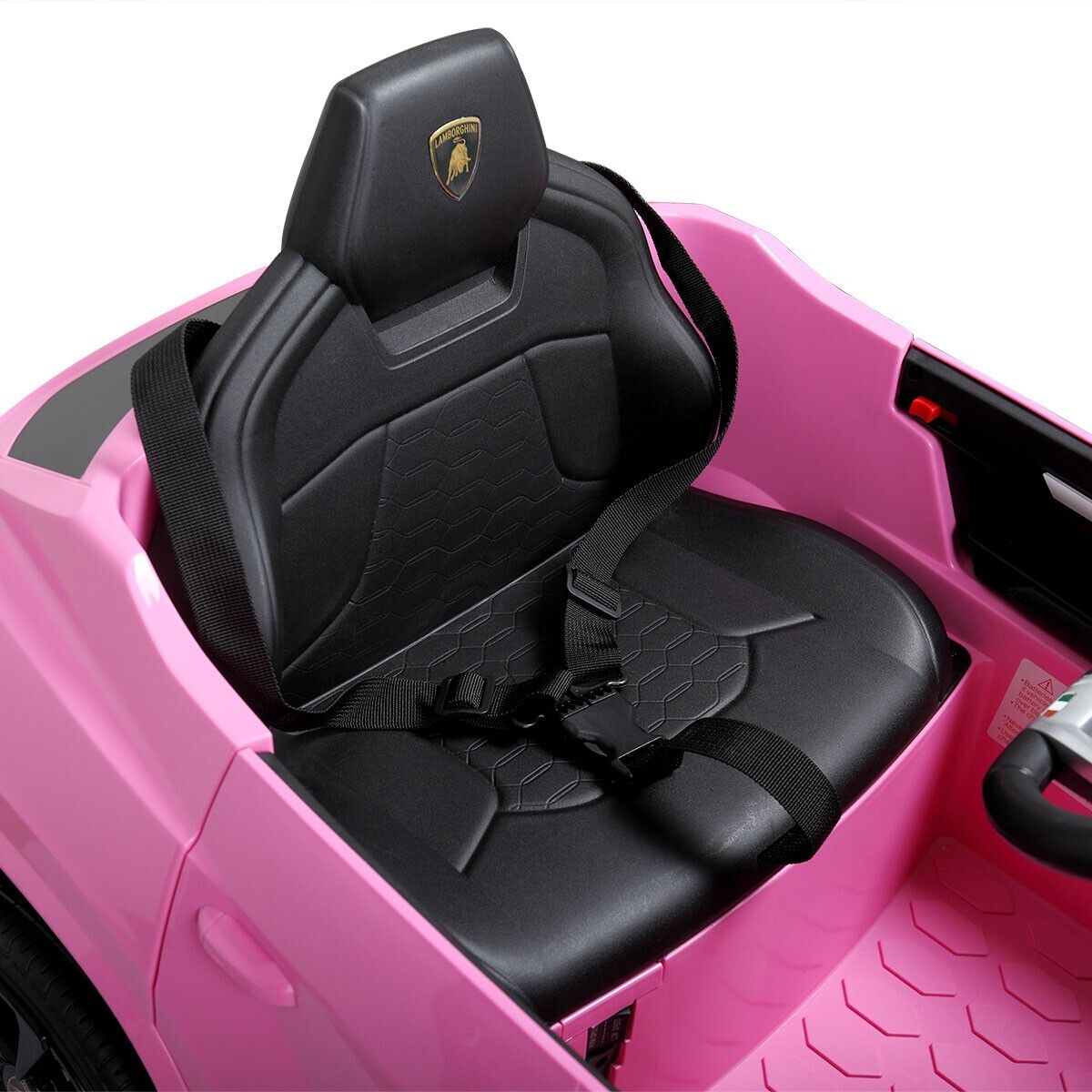 TOBBI 12V Lamborghini SUV Ride-On Car for Kids with Remote Control, MP3 Player, and Pink Color