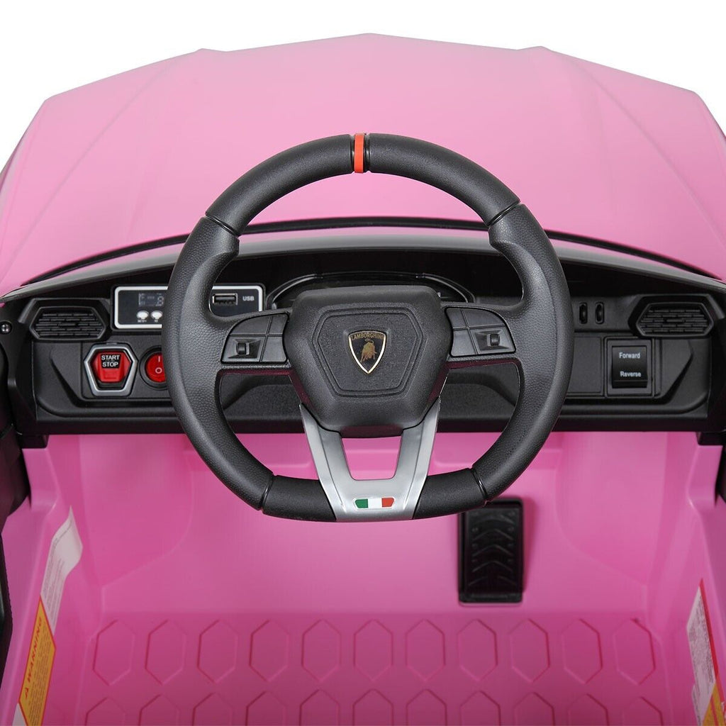 TOBBI 12V Lamborghini SUV Ride-On Car for Kids with Remote Control, MP3 Player, and Pink Color