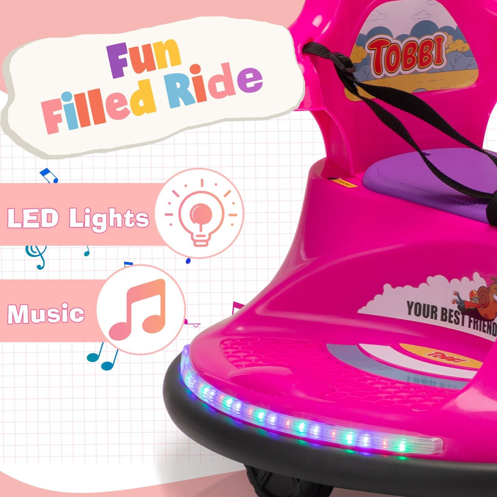 12V Electric Ride-On Bumper Car for Toddlers with 360-Degree Spin and Remote Control