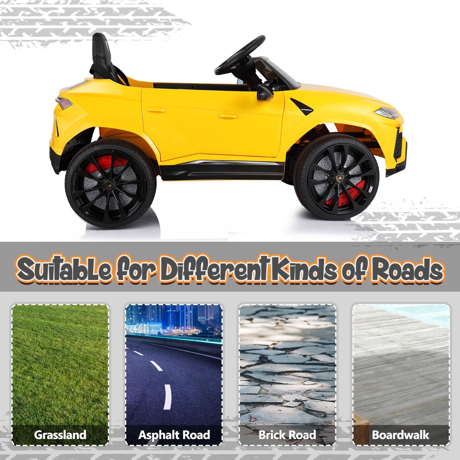 TOBBI Lamborghini Urus 12V Kids Ride-On Car: Electric Four-Wheel Fun for Young Drivers