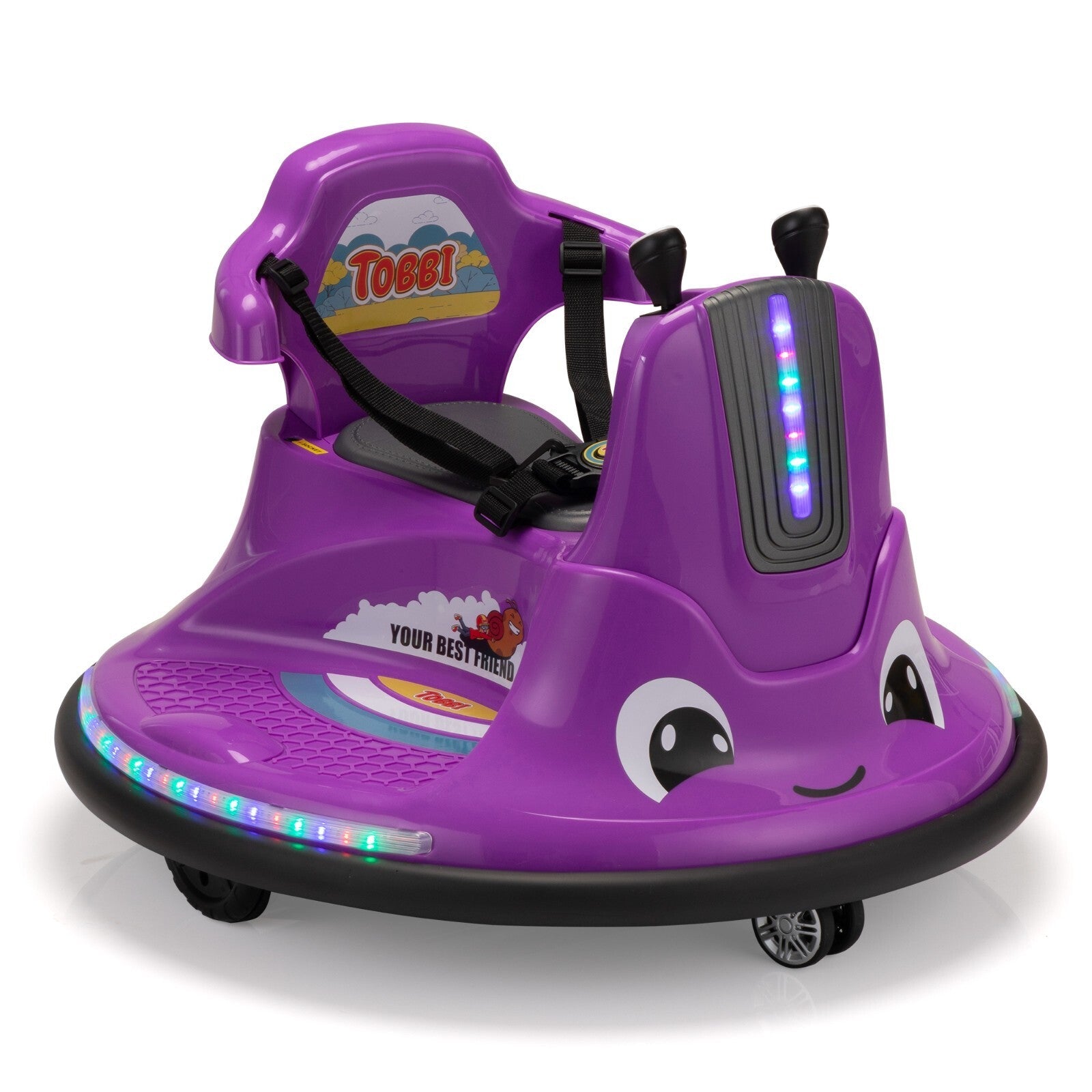 12V Battery-Powered Electric Snail Bumper Ride-On Car Toy