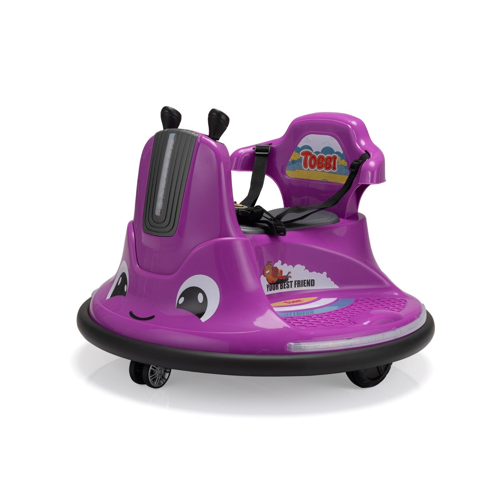 12V Battery-Powered Electric Snail Bumper Ride-On Car Toy