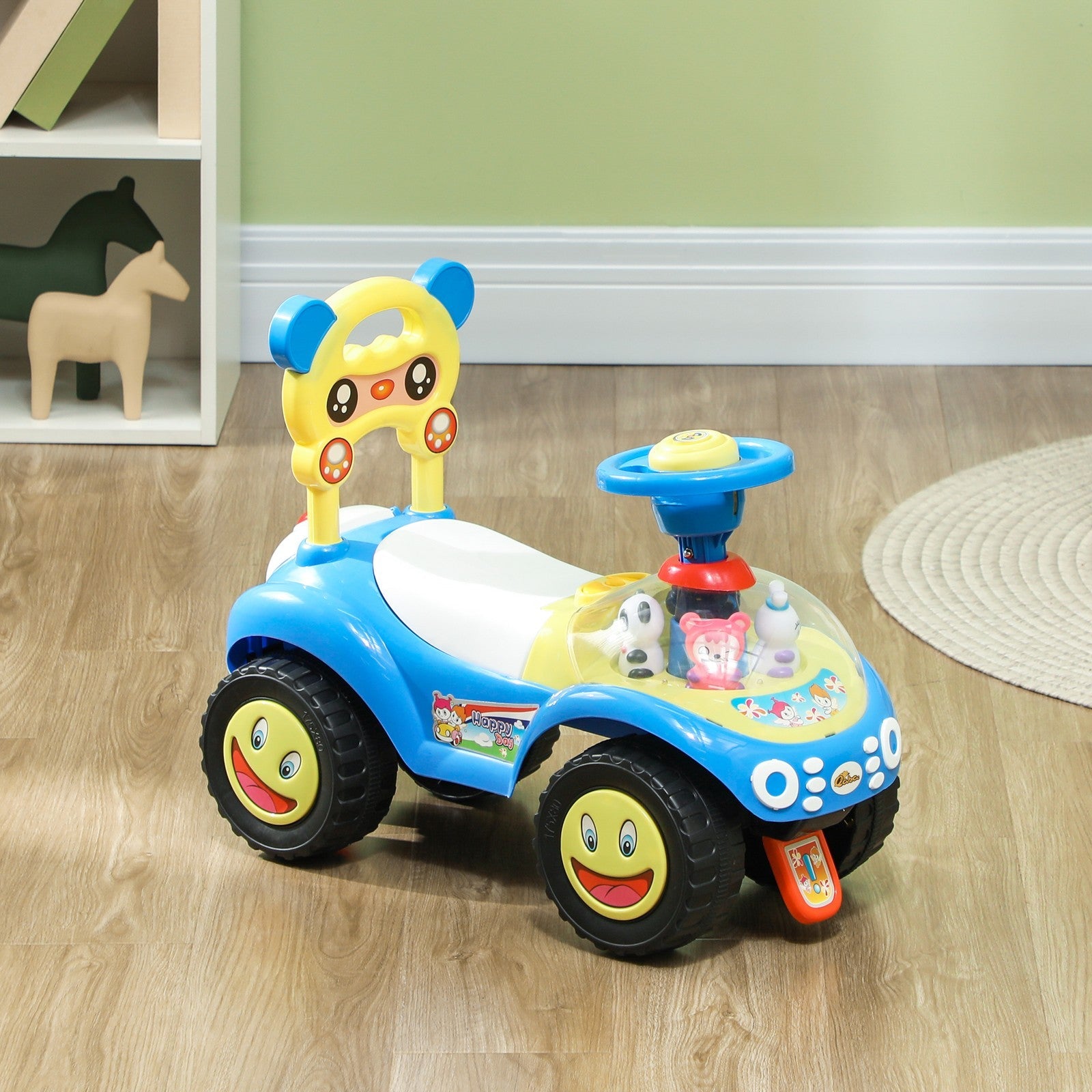 Toddler Push Ride-On Foot-to-Floor Sliding Car for Kids Blue