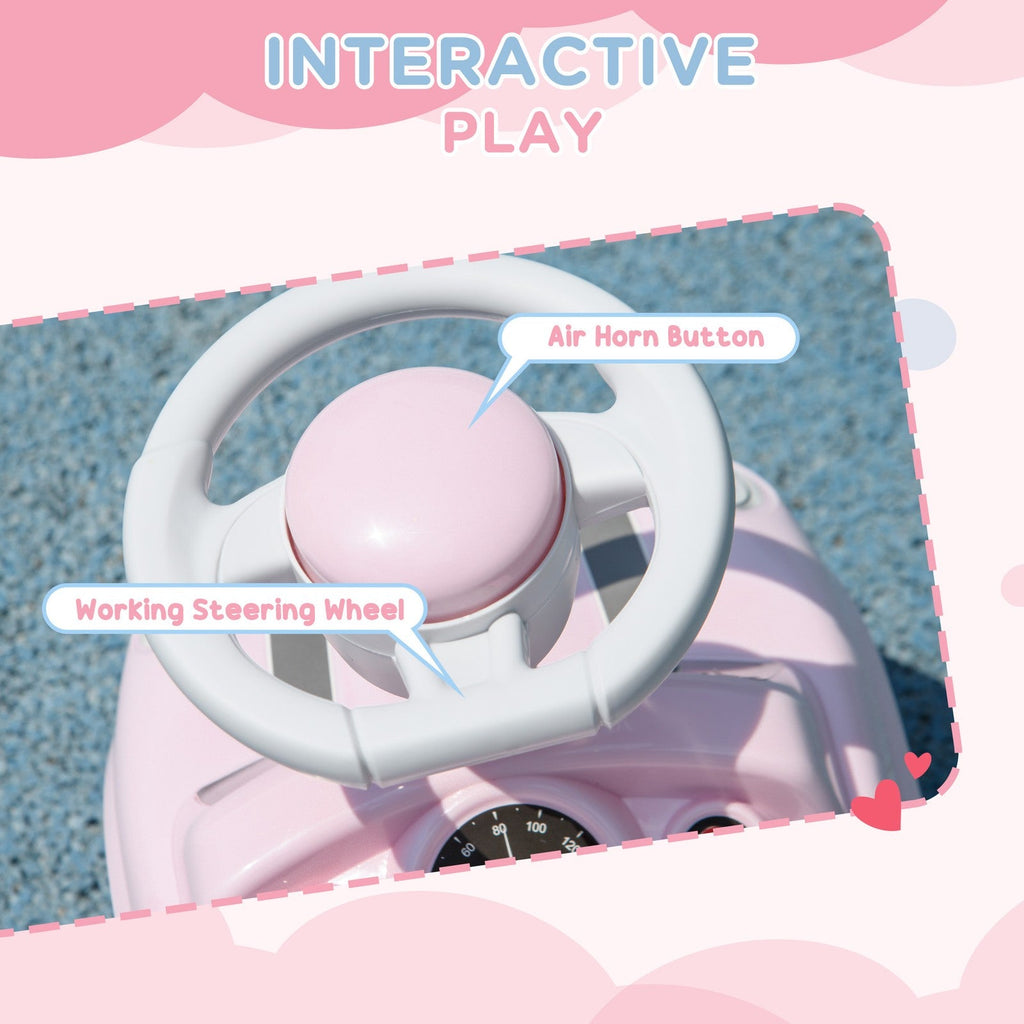 Toddler Ride-On Foot-to-Floor Sliding Car Toy in Pink
