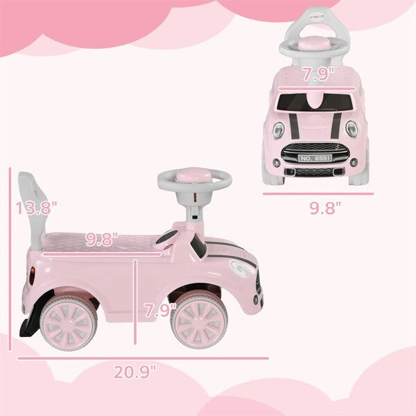 Toddler Ride-On Toy with Horn and Safety Features Interactive Fun for 18-36 Months Pink