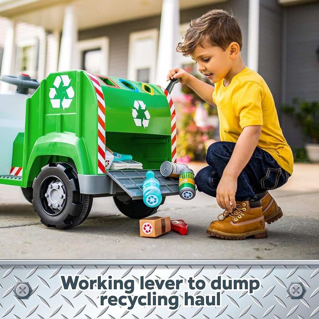 Battery-Powered Rechargeable Ride-On Garbage Truck for Toddlers