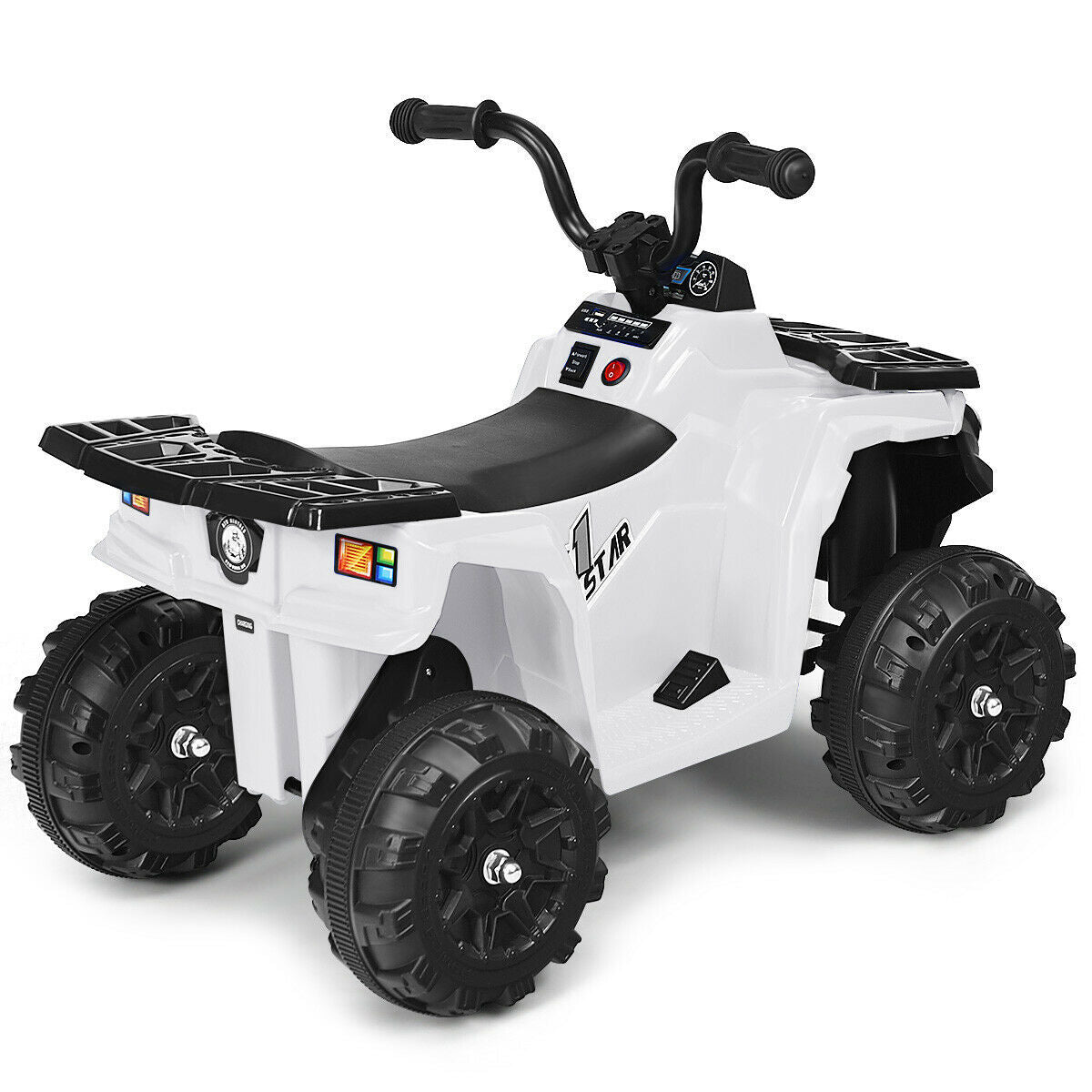 6V Electric Kids Quad ATV Ride-On Toy Car with 4 Wheels and LED Lights