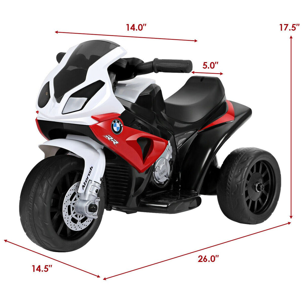 Electric 3-Wheel Kids Ride-On Motorcycle Bicycle 6V with Music and Lights Red