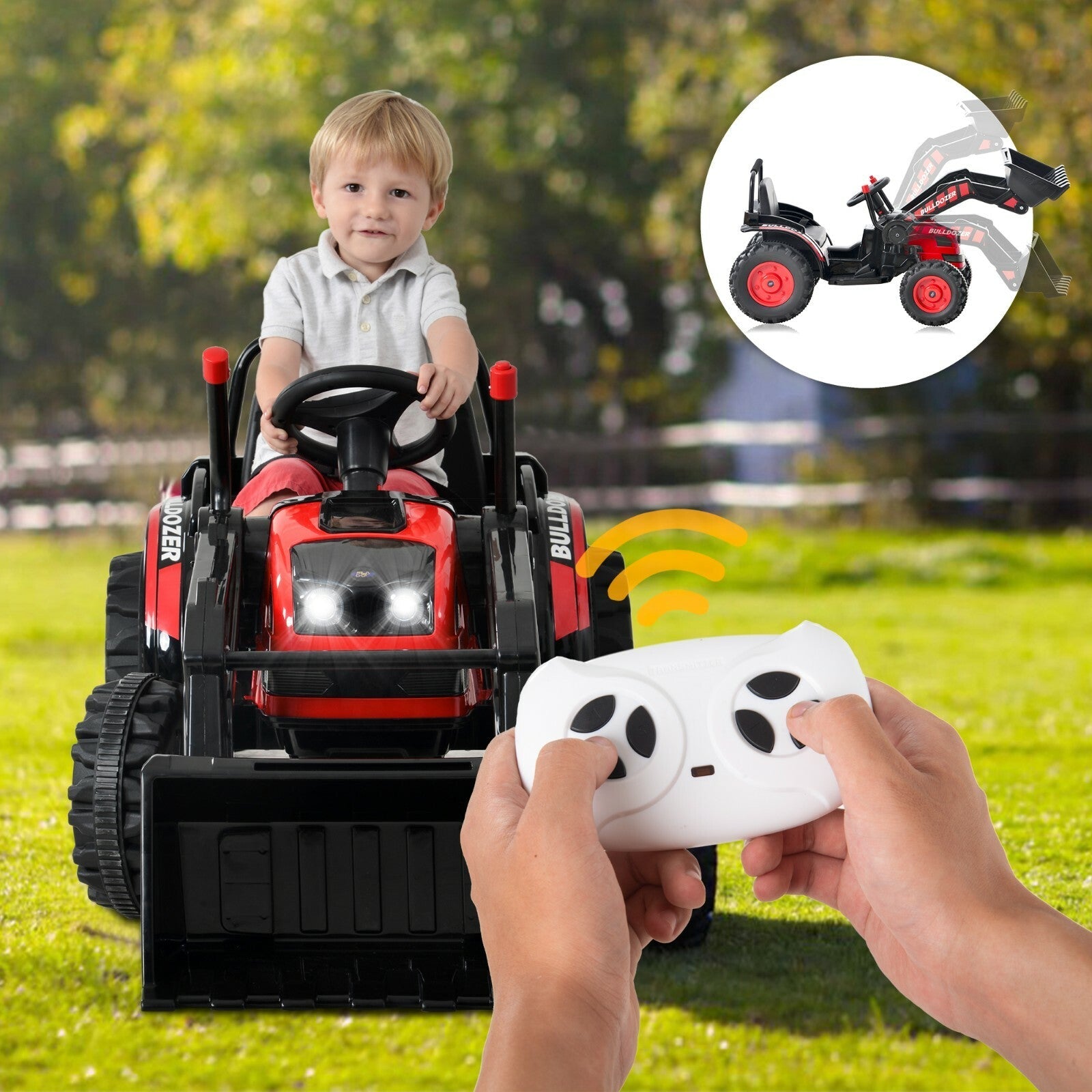 Toddler Ride-On Bulldozer Construction Vehicle Toy for Kids