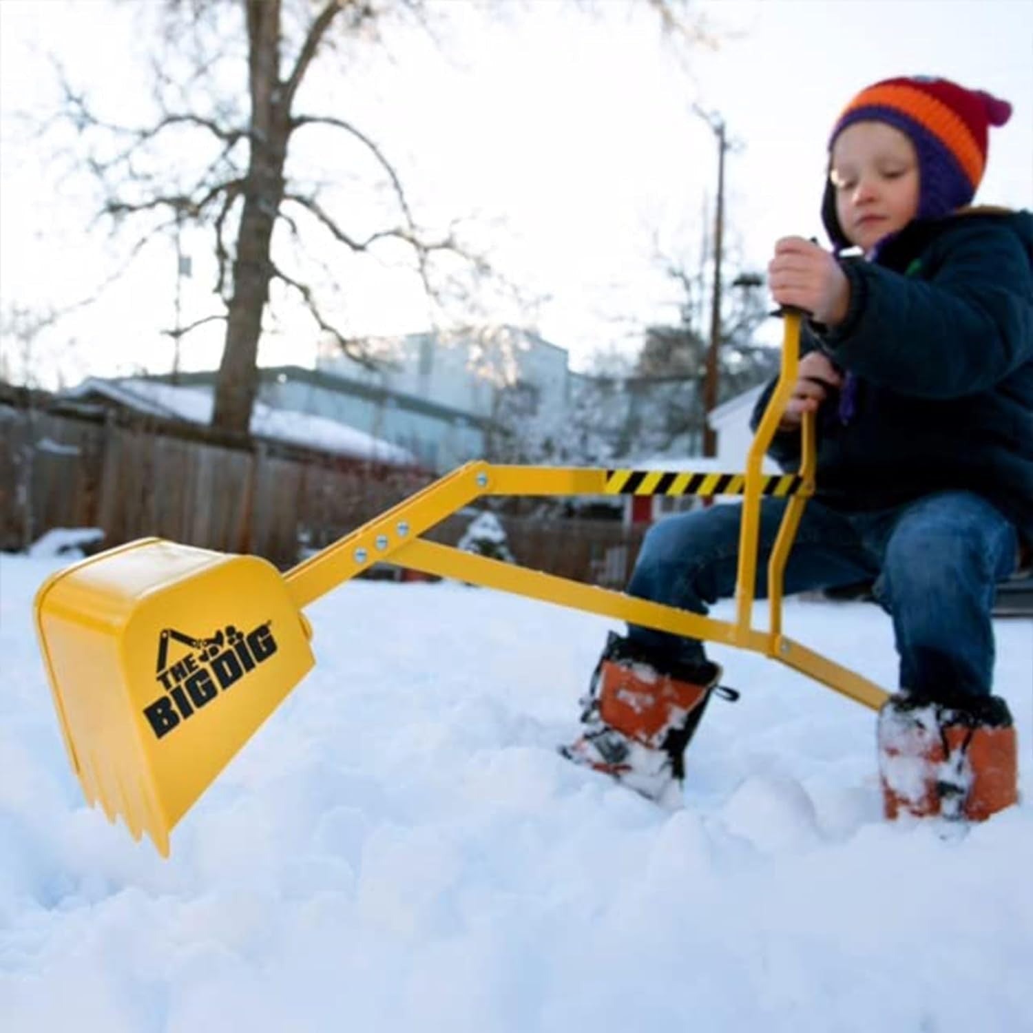 Ride-On Excavator Sand Digger with 360° Rotating Base for Kids Ages 3 and Up, Yellow